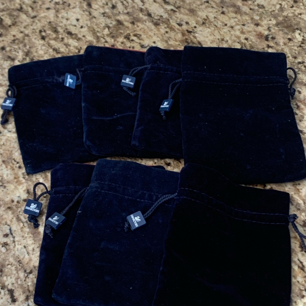 Swarovski 7 Blue Drawstring Pouches